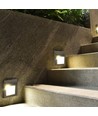 2W LED inbouwwandlamp - IP65, 12,4 x 12,4 cm, zwart, vierkant, 4000K, step light