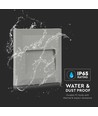2W LED inbouwwandlamp - IP65, 12,4 x 12,4 cm, zwart, vierkant, 4000K, step light