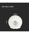 VT-836 LED wandlamp 6W - op-en-neer, 3000K, wit behuizing, IP65