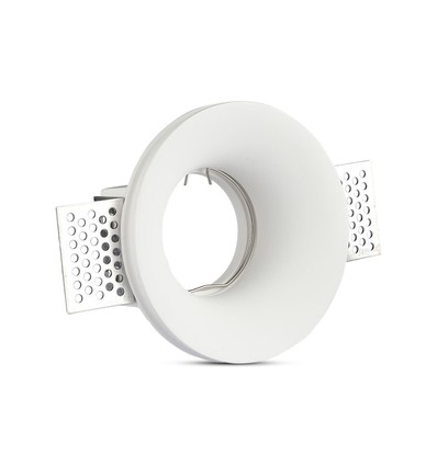 GU10 inbouwspot voor gipsplafond (stucwerk) - Wit, rond, gat: Ø103 mm, afmetingen: Ø100 mm, excl. lichtbron en fitting