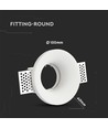 GU10 inbouwspot voor gipsplafond (stucwerk) - Wit, rond, gat: Ø103 mm, afmetingen: Ø100 mm, excl. lichtbron en fitting