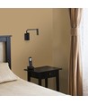 3W LED bed/hotel wandlamp met USB en schakelaar - Zwart, 3000K, COB CREE chip, 12x12 cm
