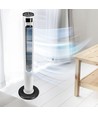 55W LED torenventilator, 116cm - Incl. afstandsbediening, temperatuurdisplay, 3 snelheden, wit/zwart