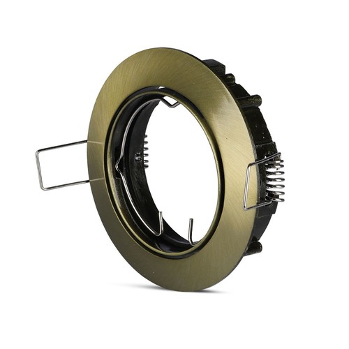 GU10 inbouwspot - Rond, goud, zink, gat: Ø7,5 cm, afm: Ø8,2 cm, IP20 binnen, zonder lichtbron