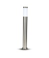110cm LED tuinlamp met sensor - E27 fitting, IP44, roestvrij staal, PIR sensor, antraciet grijs