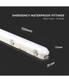 120cm 36W waterdicht compleet LED armatuur met noodverlichting - 120lm/W, IP65, Samsung LED chip, 3 uur batterijduur