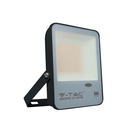 30W LED breedstraler met schemerschakelaar - Samsung LED chip, 100lm/W, IP65, koud wit, zwarte behuizing