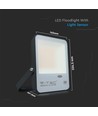30W LED breedstraler met schemerschakelaar - Samsung LED chip, 100lm/W, IP65, koud wit, zwarte behuizing
