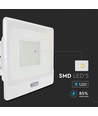 50W LED breedstraler met sensor, Samsung LED chip - IP65, wit, 4000lm, 100 graden stralingshoek