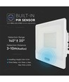 50W LED breedstraler met sensor, Samsung LED chip - IP65, wit, 4000lm, 100 graden stralingshoek