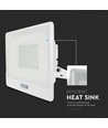50W LED breedstraler met sensor, Samsung LED chip - IP65, wit, 4000lm, 100 graden stralingshoek