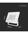 200W LED breedstraler - 88lm/W, IP65, witte behuizing, 4000K, buiten