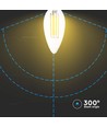 VT-2327 LED-kaarslamp 6W E14 - gloeidraad, heldere kap, 6500K, 130lm/W