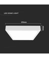24W LED sensorlamp, vierkant - IP44, 30x30cm, witte rand, 4000K, ingebouwde microgolfsensor