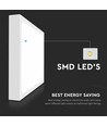 24W LED sensorlamp, vierkant - IP44, 30x30cm, witte rand, 4000K, ingebouwde microgolfsensor