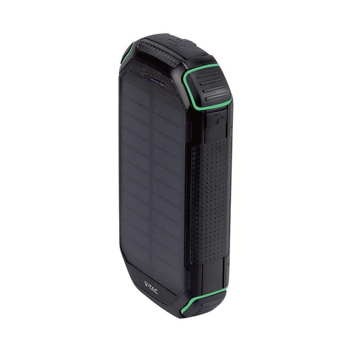 30.000mAh Solar Powerbank met draadloos opladen, 20W - Zwart, 111Wh, aluminium, USB-C PD, zonnepaneel