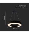 60cm 50W dimbare LED hanglamp - 122lm/W, 6100lm, zwarte ring, 4000K, TRIAC dimbaar