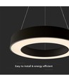 60cm 50W dimbare LED hanglamp - 122lm/W, 6100lm, zwarte ring, 4000K, TRIAC dimbaar