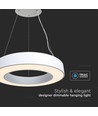 60cm 50W LED designer hanglamp, dimbaar - 4000K, 6100lm, wit, Triac dimbaar