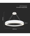 90W LED designer hanglamp, dimbaar - 11000lm, 360°, 4000K, Triac fase afsnijding, SMD LED