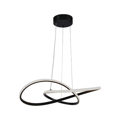 20W Ø50cm circulaire LED pendel - 130lm/W, zwart, 3000K, modern design