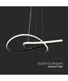 20W Ø50cm circulaire LED pendel - 130lm/W, zwart, 3000K, modern design