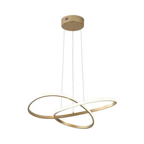 20W LED pendel, goud - Ø50cm, 130lm/W, 3000K, modern circulair design