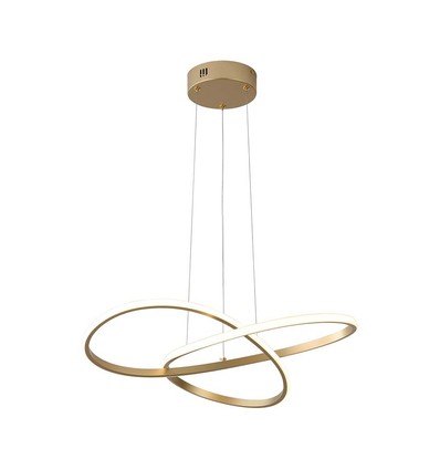 20W LED pendel, goud - Ø50cm, 130lm/W, 3000K, modern circulair design