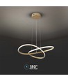 20W LED pendel, goud - Ø50cm, 130lm/W, 3000K, modern circulair design