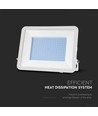 200W LED breedstraler met Samsung chip - 100lm/W, IP65, witte behuizing, wit glas, 6500K