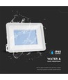 200W LED breedstraler met Samsung chip - 100lm/W, IP65, witte behuizing, wit glas, 6500K