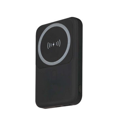 10000mAh magnetische draadloze powerbank, 20W - Zwart, incl. metalen ring