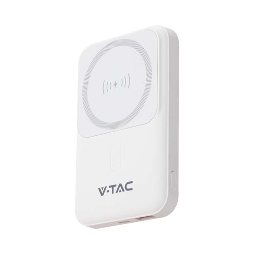 10000mAh magnetische draadloze powerbank, 20W - MagSafe, PD snelladen, LED indicator, wit