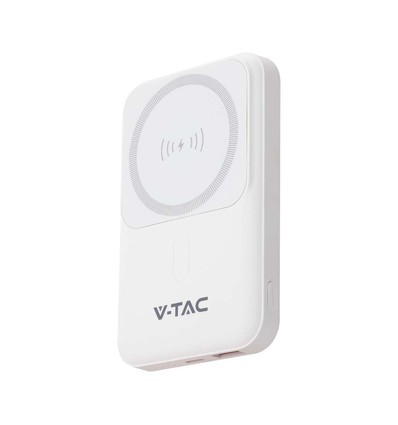 10000mAh magnetische draadloze powerbank, 20W - MagSafe, PD snelladen, LED indicator, wit
