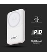 10000mAh magnetische draadloze powerbank, 20W - MagSafe, PD snelladen, LED indicator, wit