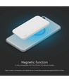 10000mAh magnetische draadloze powerbank, 20W - MagSafe, PD snelladen, LED indicator, wit