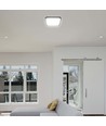 24W LED plafondlamp, vierkant - 2500lm, IP44, zwarte rand, 6500K
