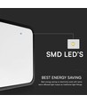 24W LED plafondlamp, vierkant - 2500lm, IP44, zwarte rand, 6500K