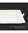 6W Vierkant LED inbouwpaneel - 490lm, 6400K, Gat: 11x11 cm, Afm: 12x12 cm, flicker free