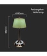 1,5W LED tafellamp, 3-in-1 - Chroom/Lichtgroen, touch dimbaar, oplaadbaar, USB-C, Ø14x28 cm