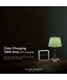 1,5W LED tafellamp, 3-in-1 - Chroom/Lichtgroen, touch dimbaar, oplaadbaar, USB-C, Ø14x28 cm