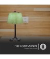 1,5W LED tafellamp, 3-in-1 - Chroom/Lichtgroen, touch dimbaar, oplaadbaar, USB-C, Ø14x28 cm