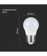 3 st. E27 4,5W LED kogellampen - G45, 4000K, wit glas, 3-pack