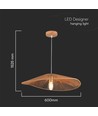 E27 designer pendelophanging met henneptouw - 60cm, bruin, IP20, zonder lichtbron