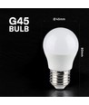 E27 6,5W LED kogellamp - G45, Samsung LED chip, 4000K, 600lm, wit kunststof