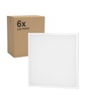 6x LED-panelen 60x60 in frame - Hoogte:28mm, 40W, voor directe montage