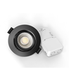 10x 7W low profile inbouwspot RA96 - DimToWarm+CCT, Gat: Ø6,8 cm, zwarte rand, dimbaar