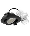 10x 7W low profile inbouwspot RA96 - DimToWarm+CCT, Gat: Ø6,8 cm, zwarte rand, dimbaar