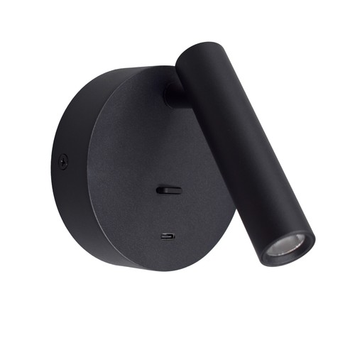 LEDlife zwarte leeslamp - 2,5W, RA90, voor wandmontage