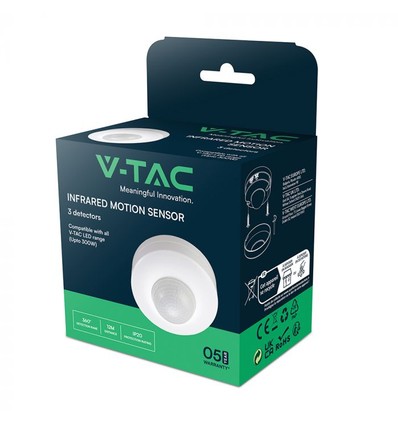 V-Tac bewegingssensor LED-vriendelijk, wit, PIR infrarood